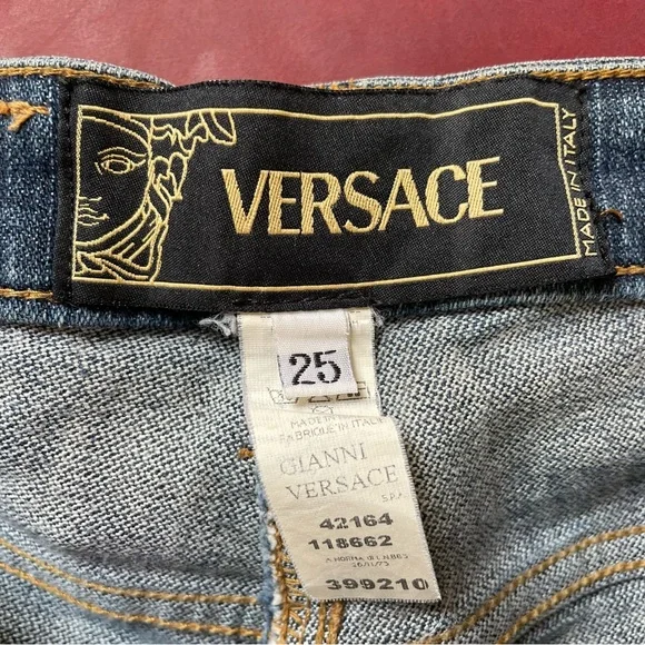 Gianni Versace Couture 90s VTG vintage denim low-rise bootcut